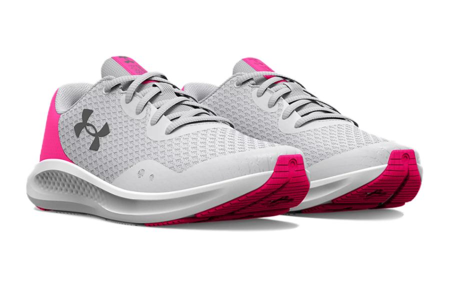 (GS) Under Armour Charged Pursuit 3 'Halo Grey Electro Pink' 3025011-100