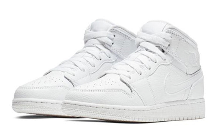(GS) Air Jordan 1 Mid 'Triple White' 554725-129