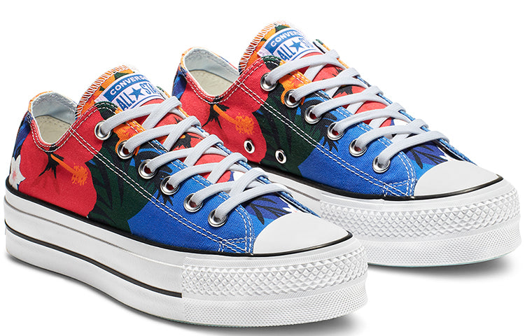 (WMNS) Converse Chuck Taylor All Star Paradise Prints Lift Low-Top Floral 'White Red Blue' 563976C