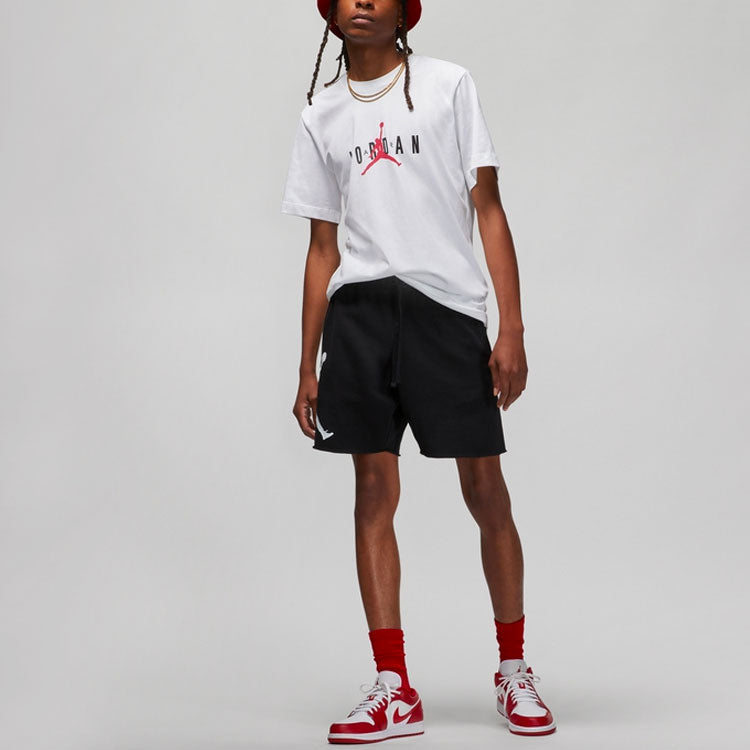 Air Jordan Alphabet Flying Man Logo Printing Round Neck Casual Short Sleeve White DM1463-100