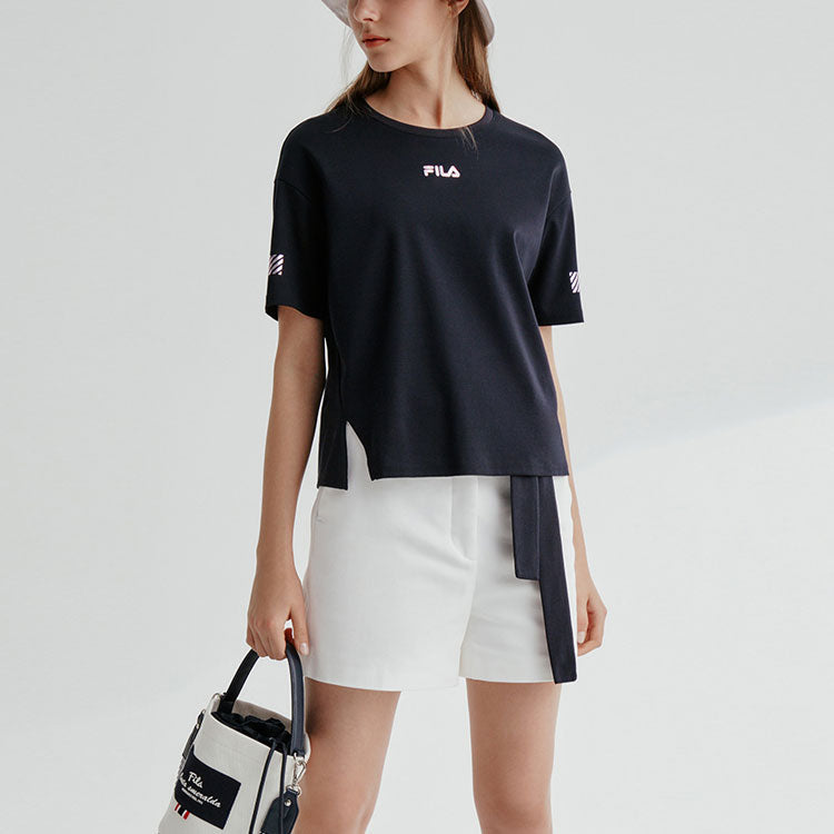 (WMNS) FILA Casual Loose Short Sleeve Blue T-Shirt F11W028101G-NV