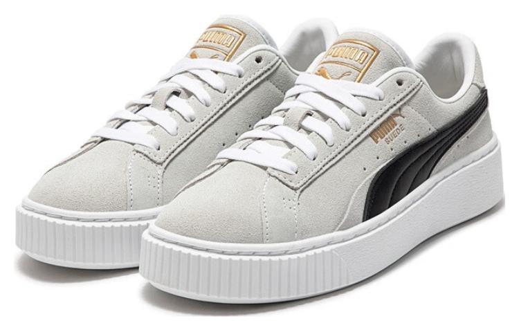(WMNS) PUMA SuedePlatform 'White and Black' 395225-02