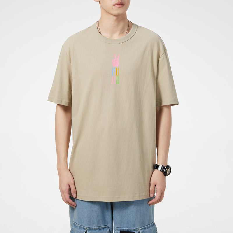 PUMA Athleisure Casual Sports Cartoon Printing Round Neck Short Sleeve Khaki 533039-42