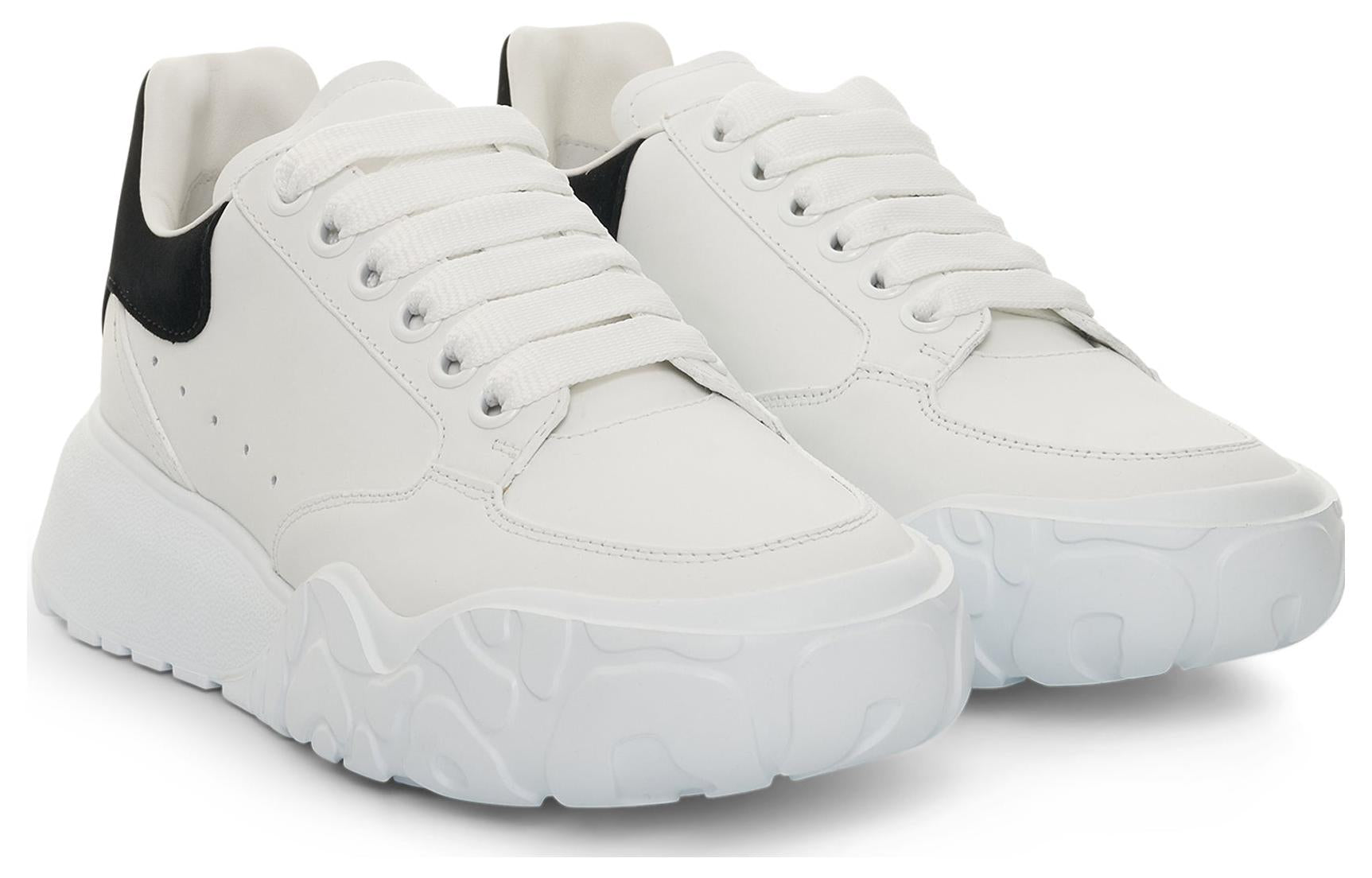 (WMNS) Alexander McQueen Oversized Court Trainer 'White Black' 633915WIA9A9061