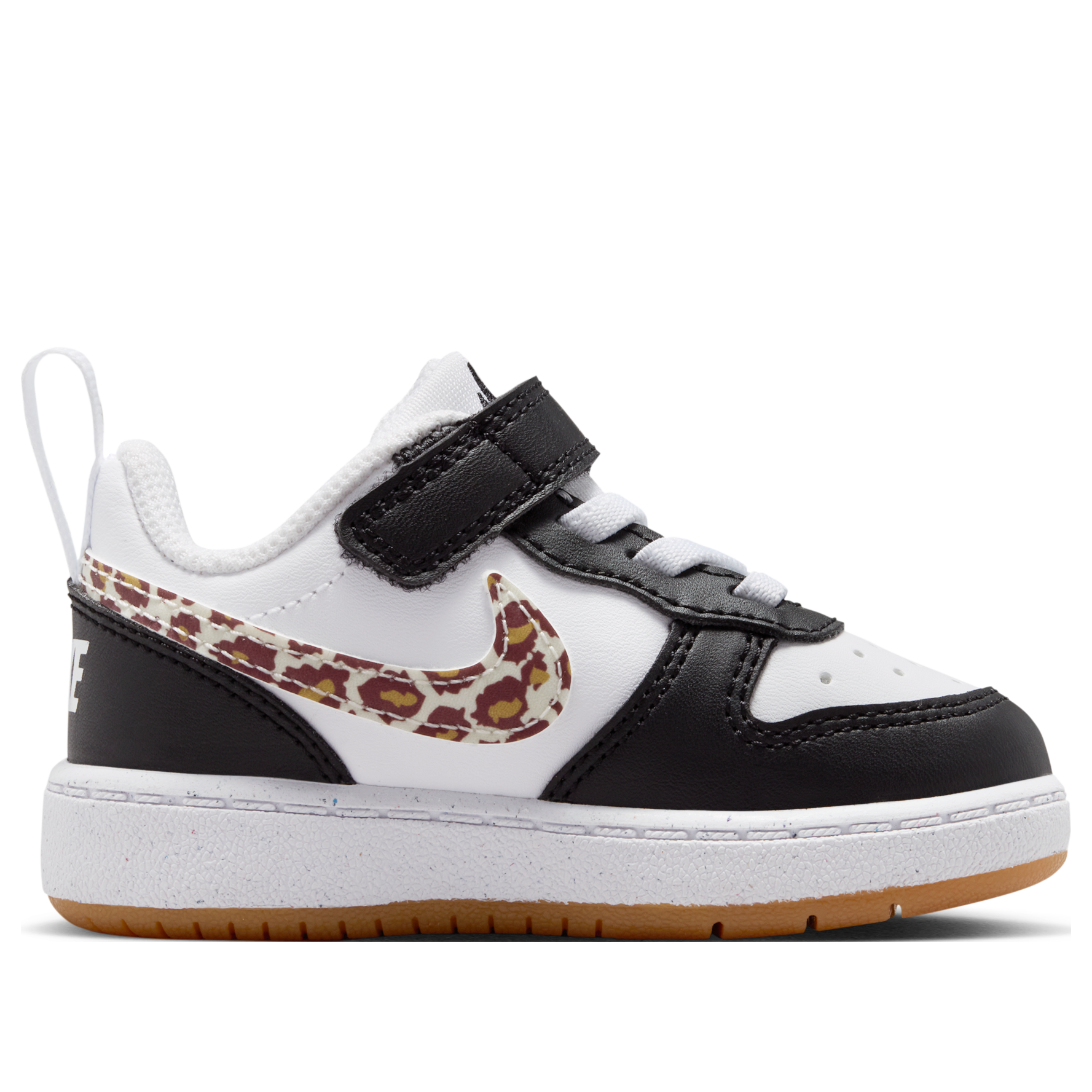 (TD) Nike Court Borough Low 'Black White Leopard Swoosh' IR0565-001
