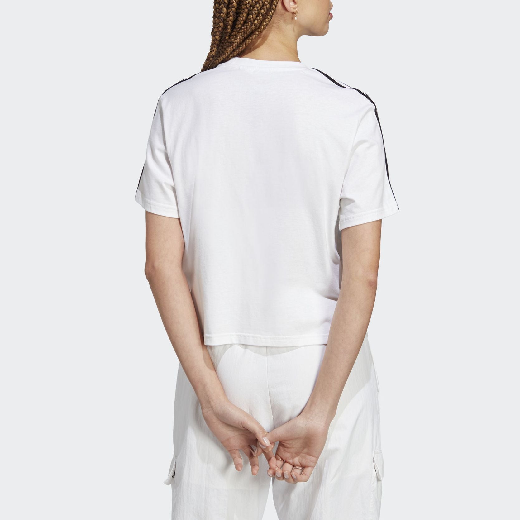 (WMNS) adidas Essentials 3-Stripes Single Jersey Crop Top Asia Sizing 'White' HR4915