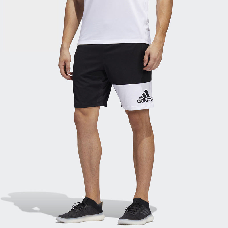 adidas Athleisure Casual Sports Breathable Shorts Black White FL4448