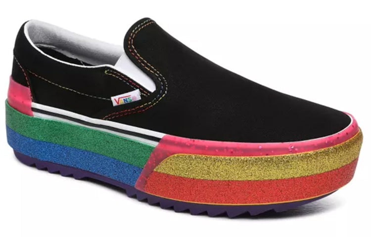 Vans Classic Slip-On Stacked Platform 'Glitter - Black Rainbow' VN0A4TZVWW1