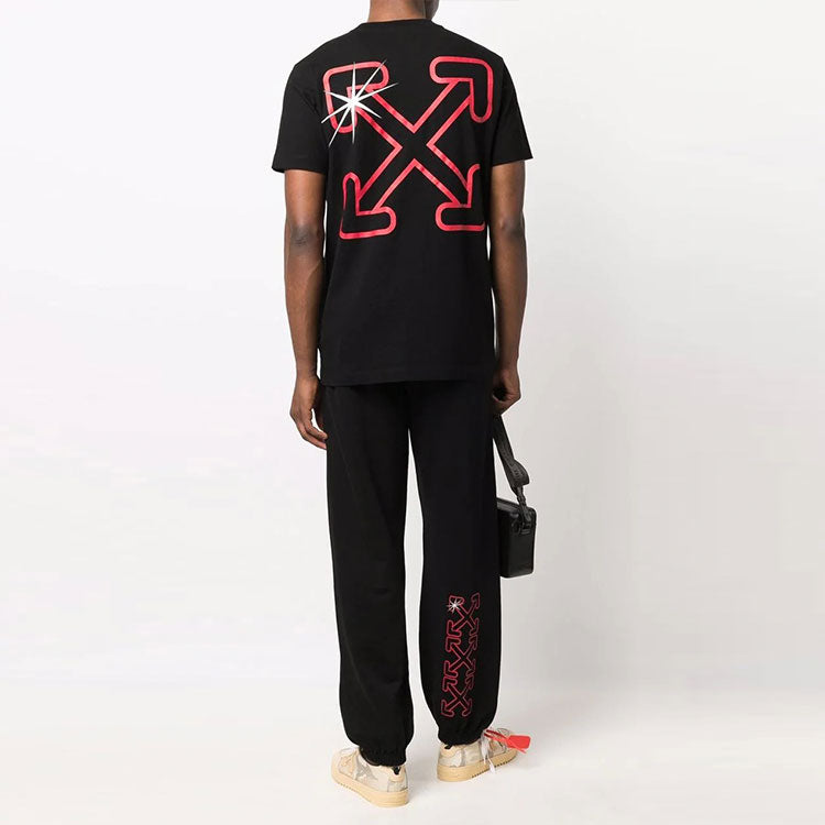 Off-White Starred Arrow Slim Tee 'Black/Red' OMAA027F21JER0081025