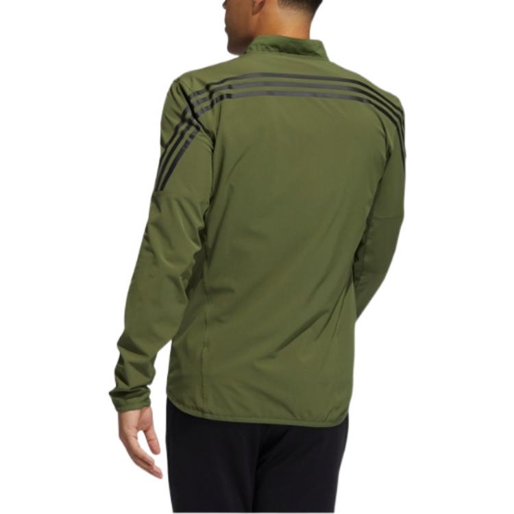 adidas Brand logo Printing Stripe Zipper Jacket Green GM0638