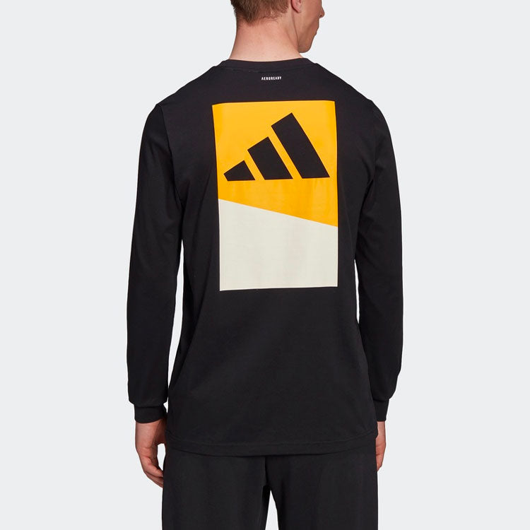 adidas Logo Casual Sports Stylish Round Neck Long Sleeves Black H46782