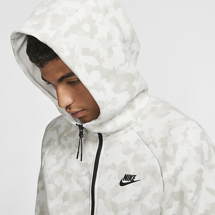 Nike Tech Camo Zip Hoodie 'Summit White' CJ5975-121