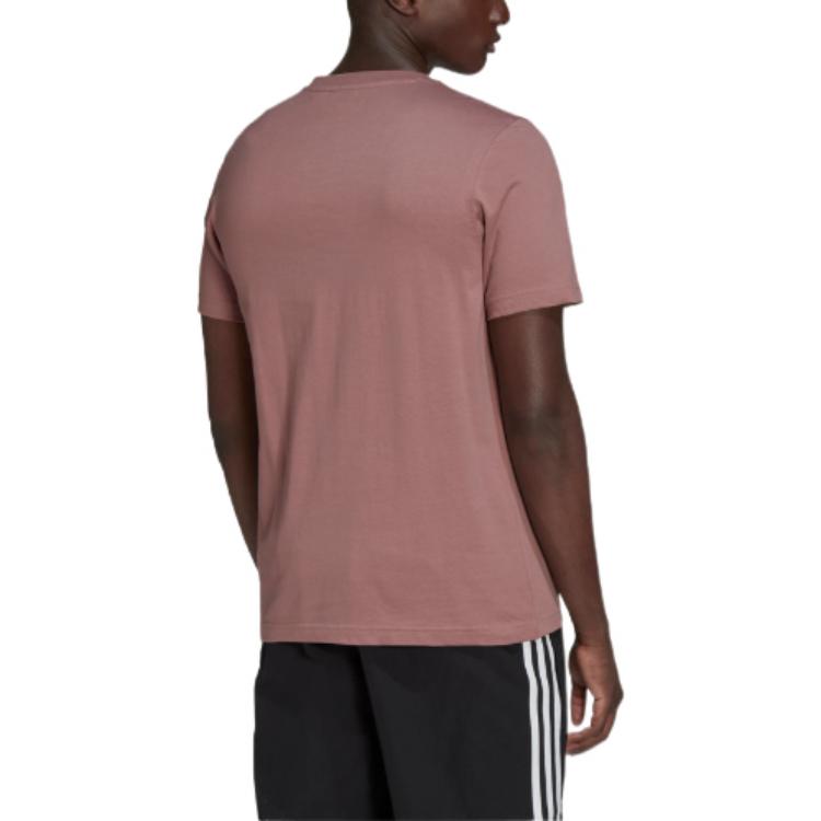 Men's adidas originals T-SHIRT Logo Sports Breathable Short Sleeve T Wine Red T-Shirt HN5446