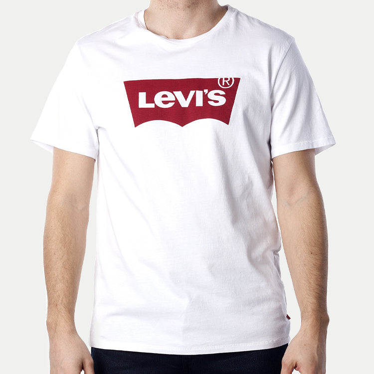 Men's Levis Classic Logo White Printing Short Sleeve White 17783-0140