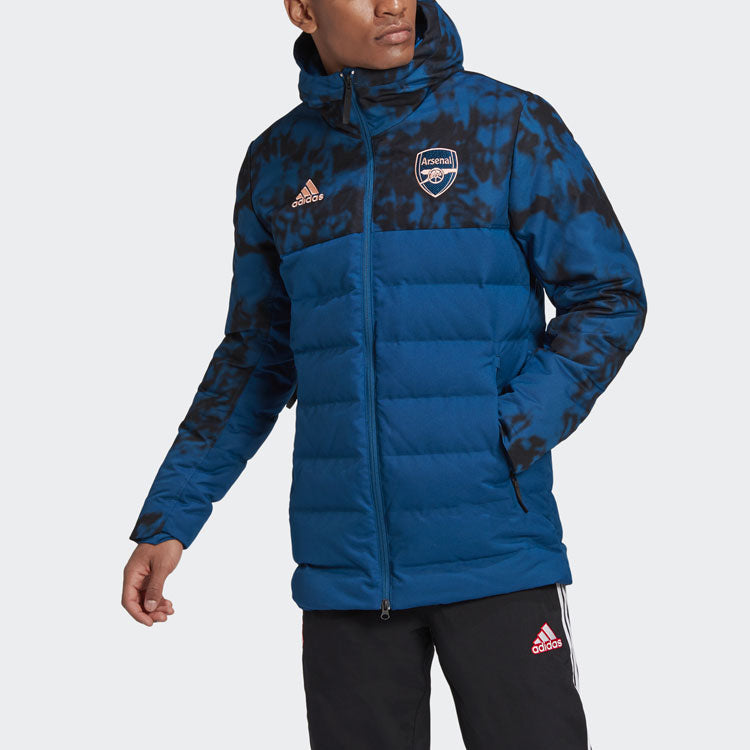 adidas Arsenal Soccer/Football Sports hooded down Jacket Blue FQ6931