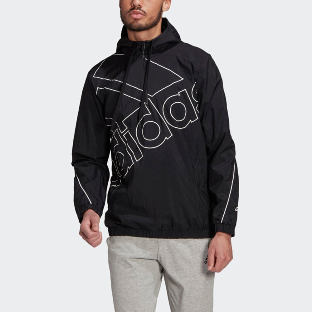 adidas M Favs Q1 Wb Large Logo Printing Sports Hooded Jacket Black GK9439