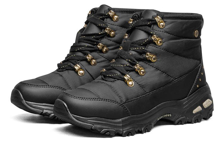 (WMNS) Skechers Dlites Weekender Puffer 'Black Gold' 167088-BKGD