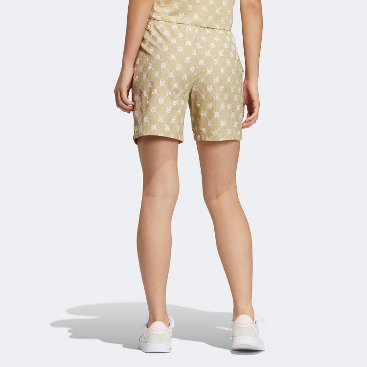 (WMNS) adidas Neo Pattern Printing Lacing Casual Sports Shorts 'Brown' IB5844