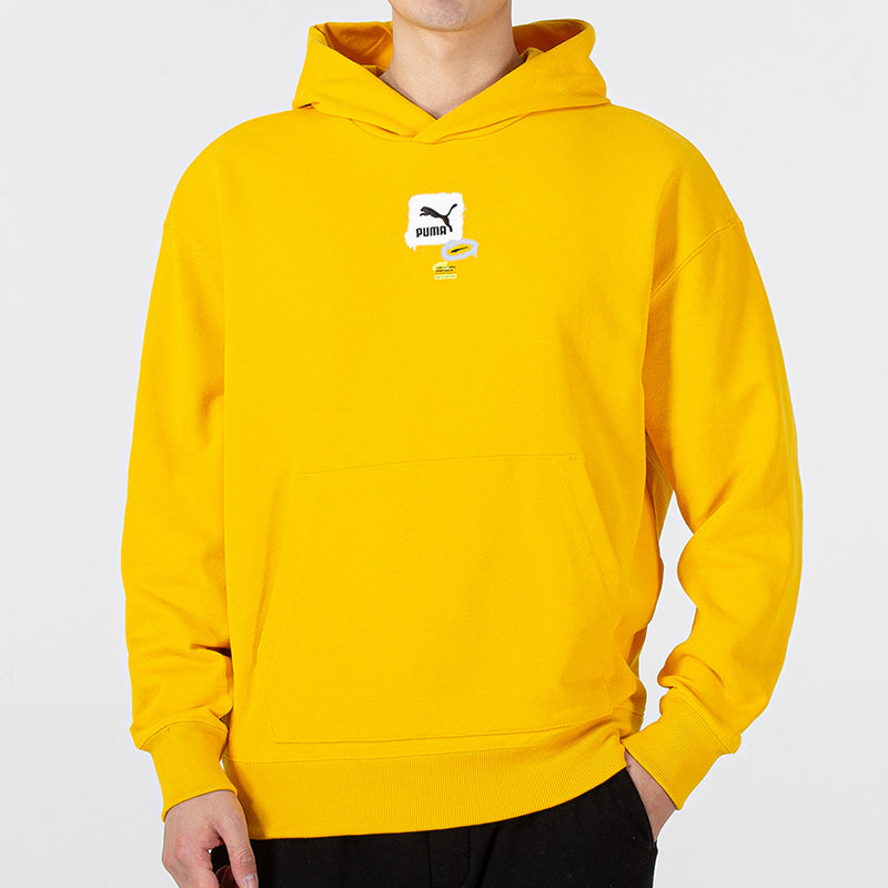 PUMA Oversize Trend Graphic Logo Hoodie 'Yellow' 536061-85