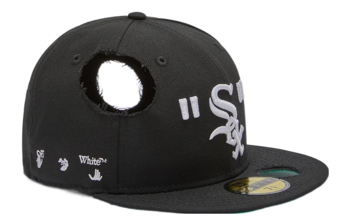 Men's Off-White x MLB x New Era Crossover Hole Wool Black Cap CAP-17262438