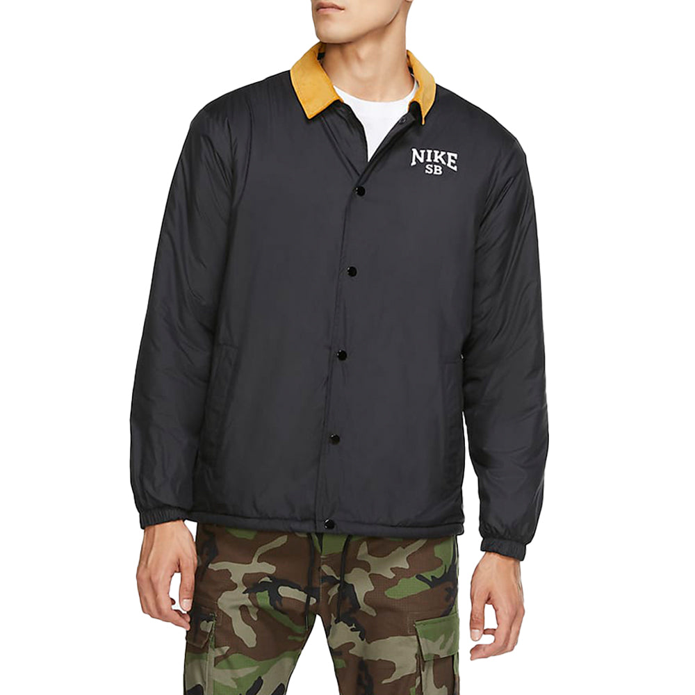Nike SB logo Printing Fleece Lined Stay Warm corduroy Colorblock Skateboard Jacket Black CK5447-010