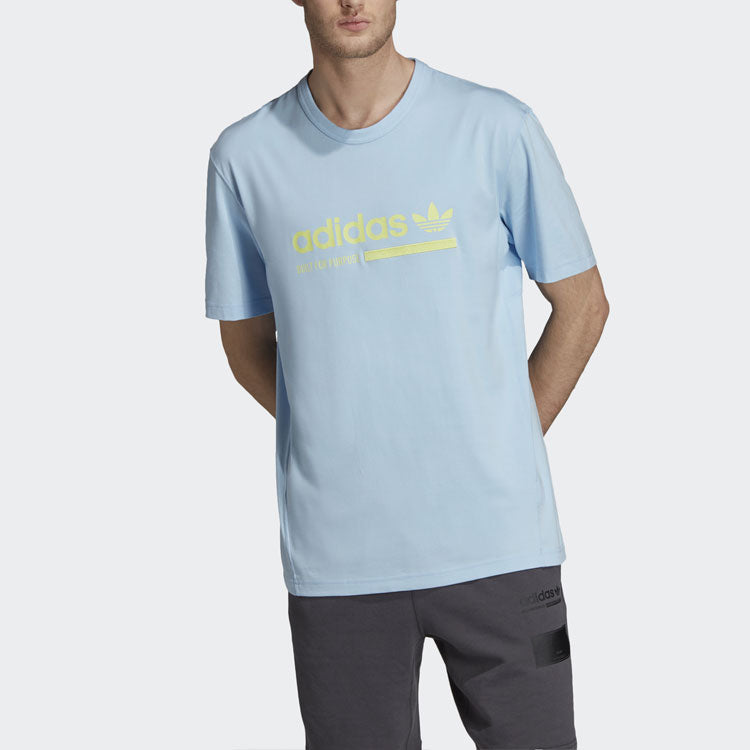 adidas originals Logo Sports Round Neck Short Sleeve Blue DV1929