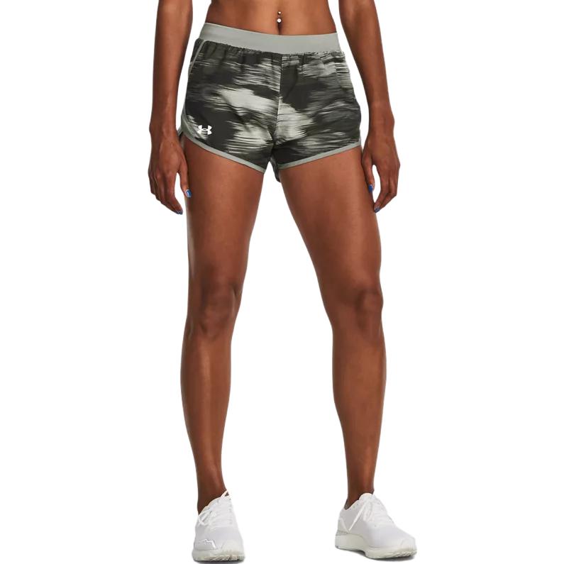 (WMNS) Under Armour Fly-By 2.0 Printed Shorts 'Grey' 1350198-502