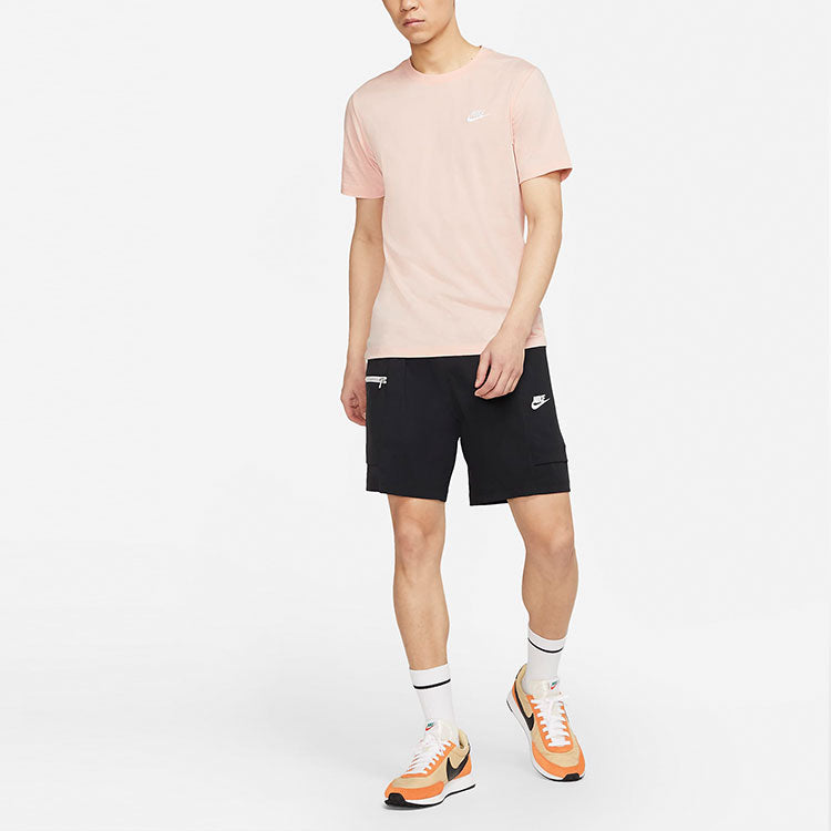 Nike Sportswear Club Embroidered Small Round Neck Short Sleeve Orange AR4999-800