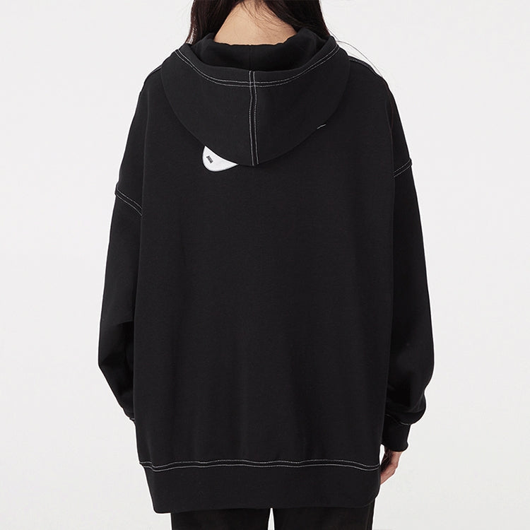 (WMNS) Nike Embroidered Logo Loose Hoodie Black DM6202-010