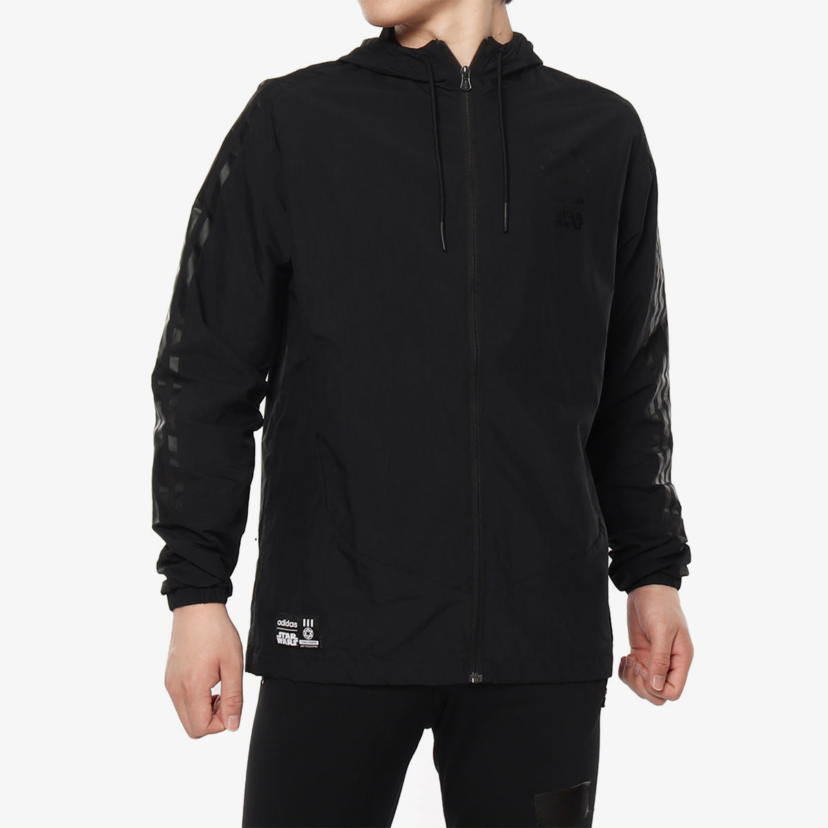 adidas neo M Sw Wb logo Printing Cozy Casual Sports Hooded Jacket Black DW8167