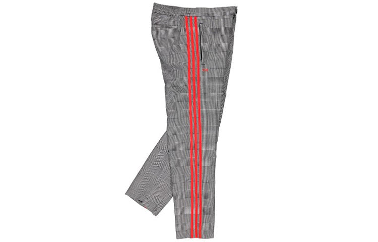 adidas originals x 424 Track Pants Crossover Retro Plaid Casual Long Pants Gray FU4177