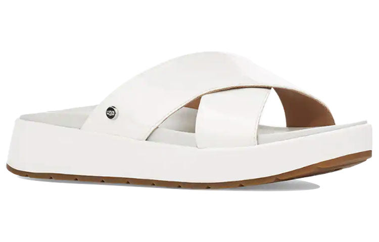 (WMNS) UGG Emily Patent Leather Shoe Slipper White 1107896-WHT