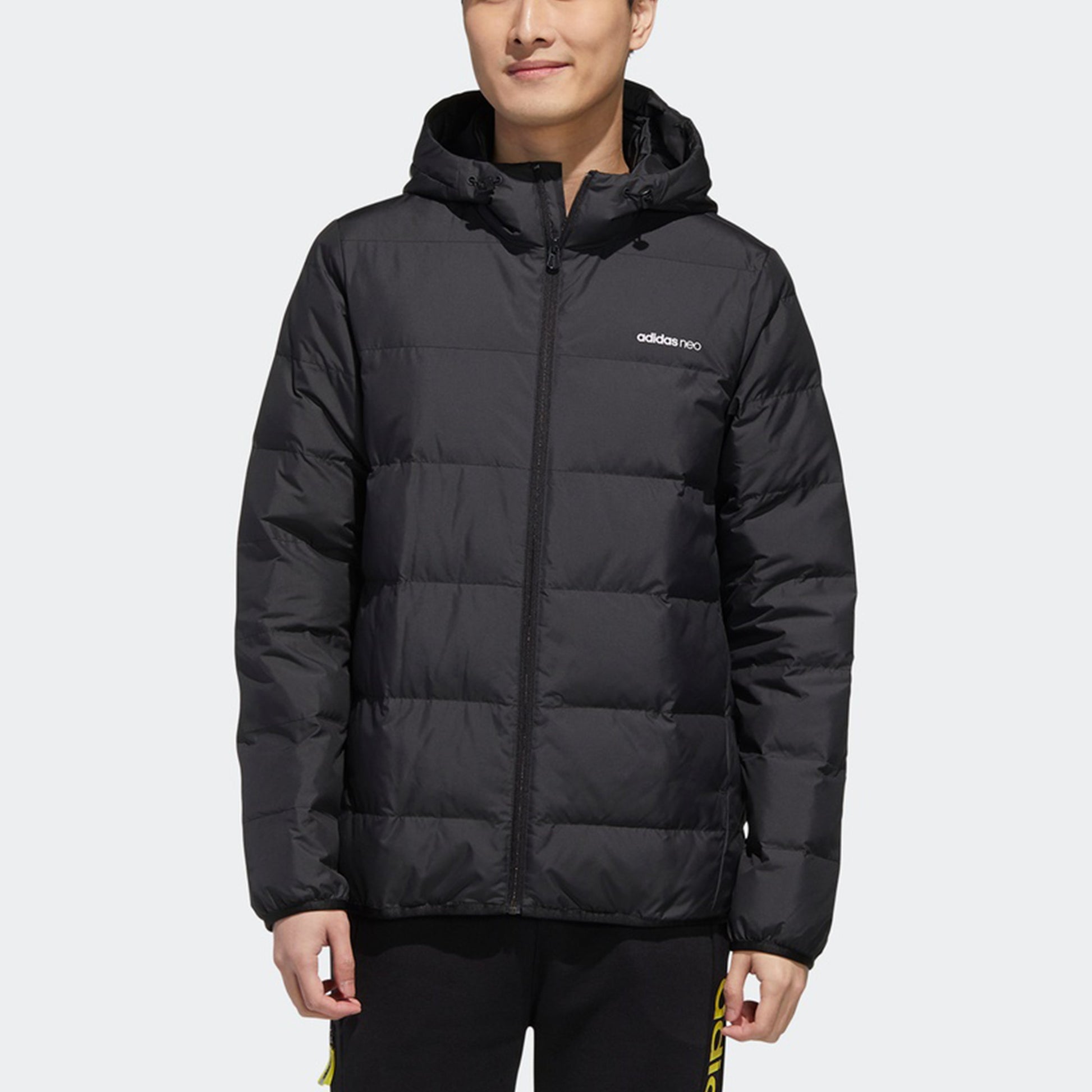 adidas neo M Trans Dwn Jkt Windproof Stay Warm Sports hooded down Jacket Black GM2325
