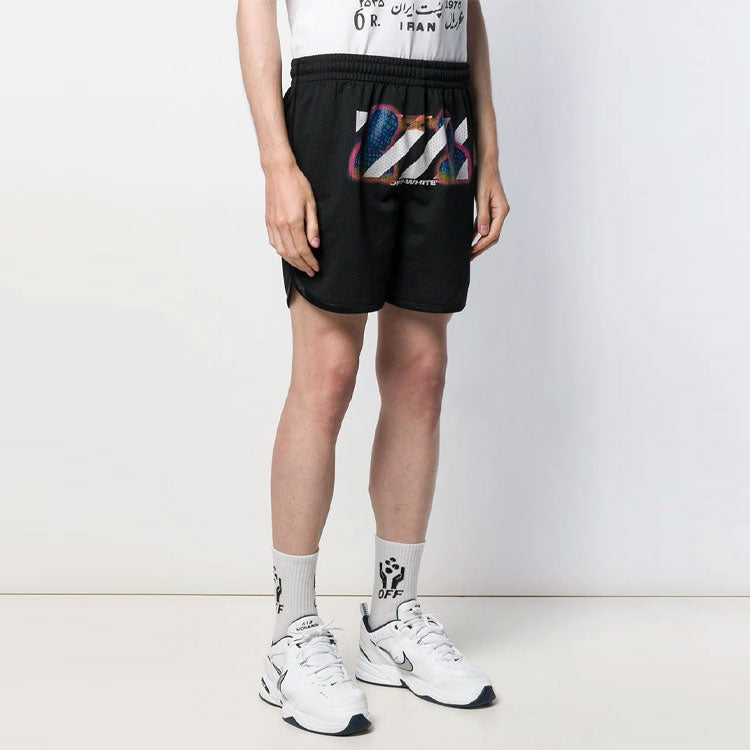 Off-White Stripe Mesh Shorts Version Black OMCI007E191010061088