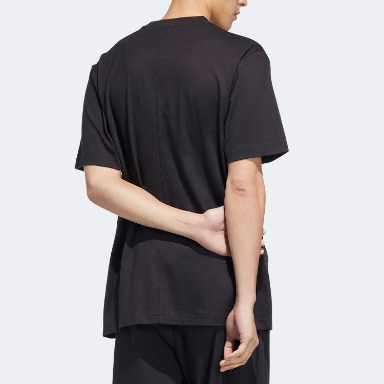 adidas originals Solid Color Casual Sports Round Neck Pullover Short Sleeve Black HM8008