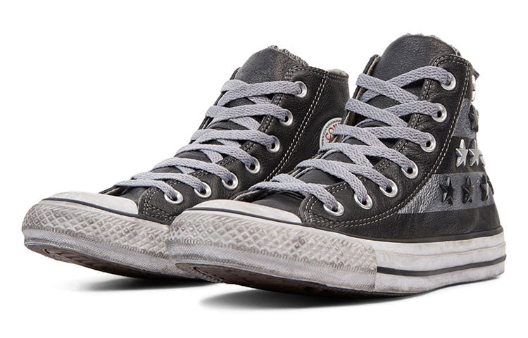 Converse Chuck Taylor All Star Leather Vintage Star Studs High Top 'Black White' 165760C