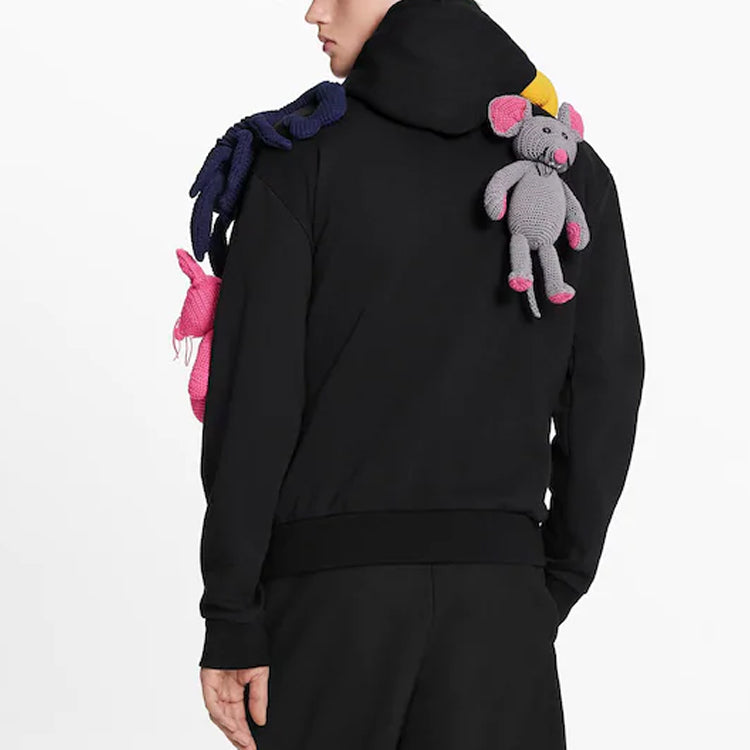 LOUIS VUITTON LV SS21 Doll Accessories Hooded Sweatshirt For Men Black 1A8PG5
