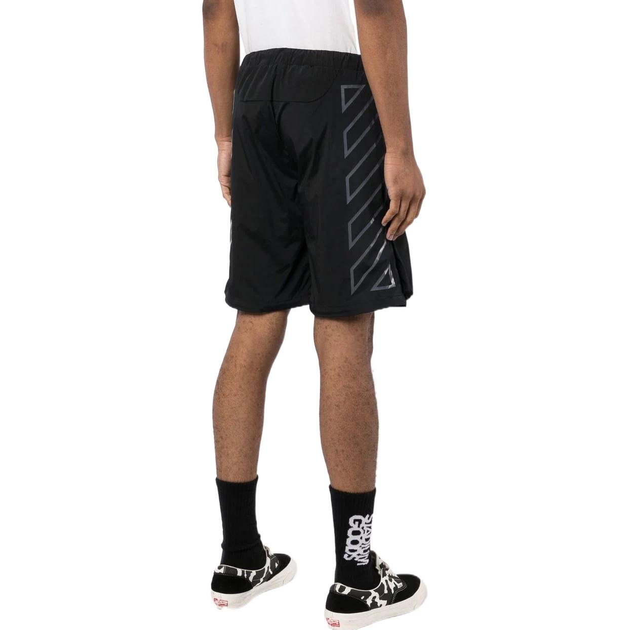 Men's Off-White SS22 Solid Color Drawstring Straight Shorts Black OMVH019C99FAB00110011001