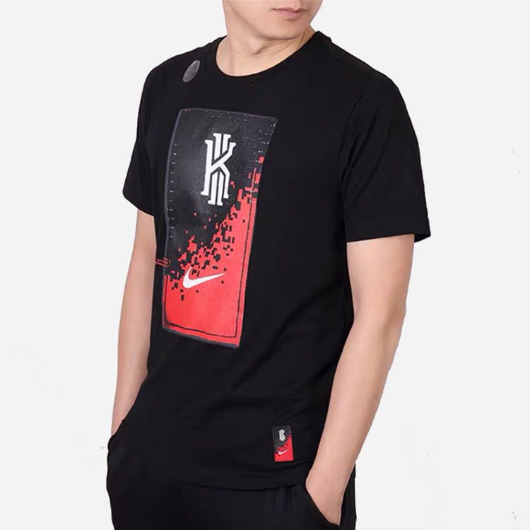Nike Kyrie Irving Pattern Sports Round Neck Short Sleeve 'Black' CK9438-010