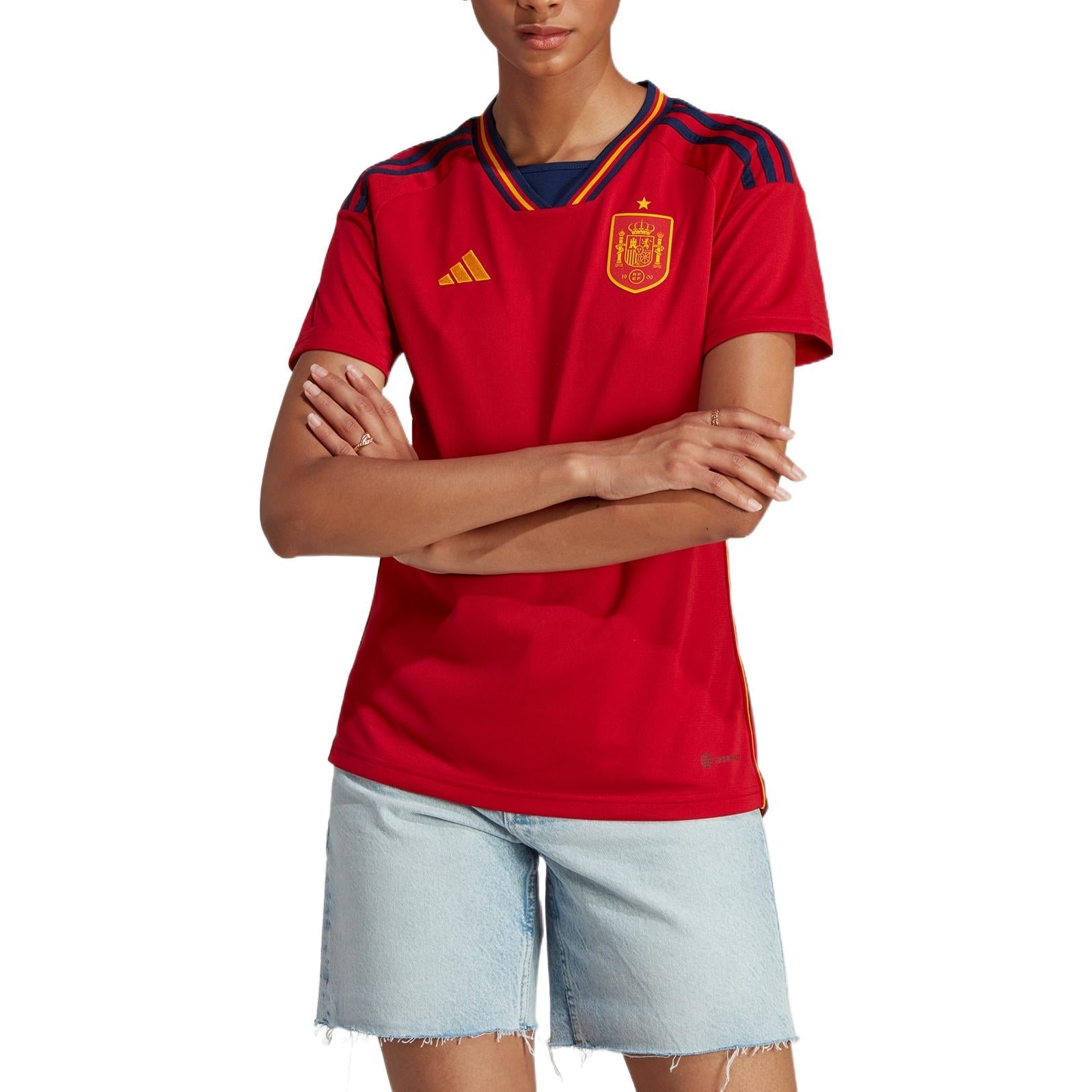 (WMNS) adidas Spain 22 Home Jersey Asia Sizing 'Red' HF1409