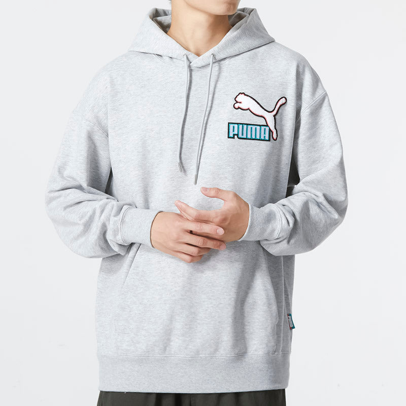 PUMA Colorblock Fandom Logo Hoodie 'Grey' 537749-04