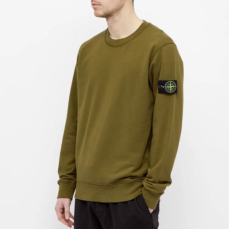 STONE ISLAND Garment Dyed Crew Sweatshirt 'Olive' 741563051-V0058