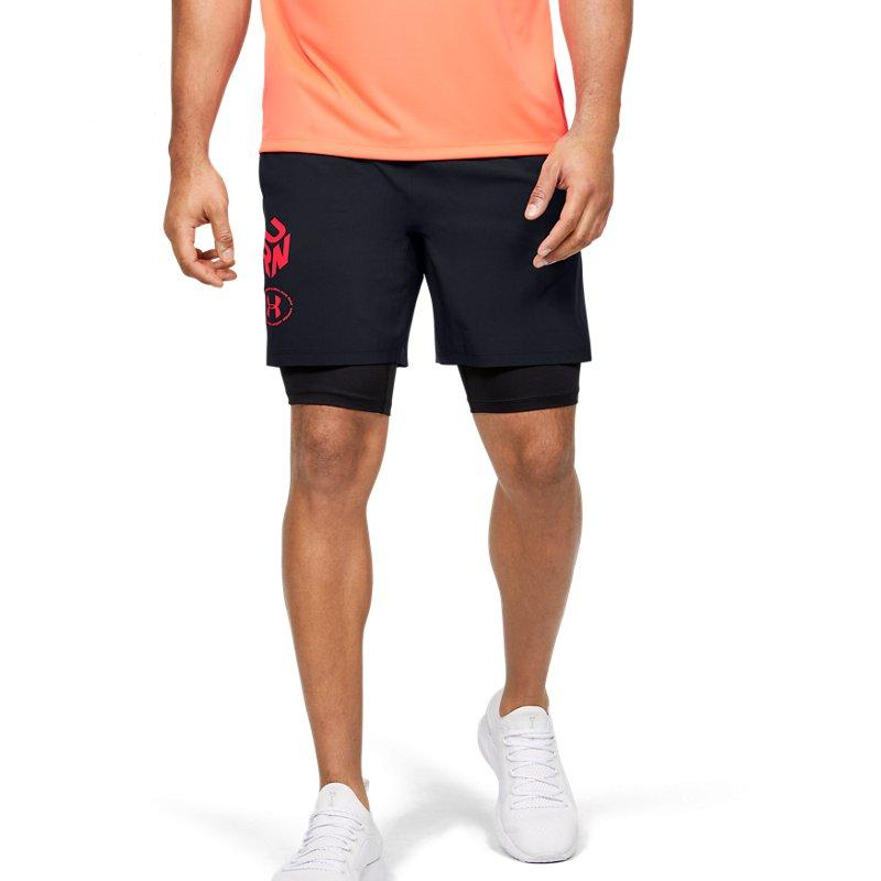 Under Armour Launch Get Out Run 2-in-1 Running Shorts 'Black Red' 1350772-001