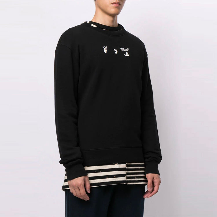 Off-White FW21 Logo Printing Loose Fit Black OMBA025S21FLE0081001