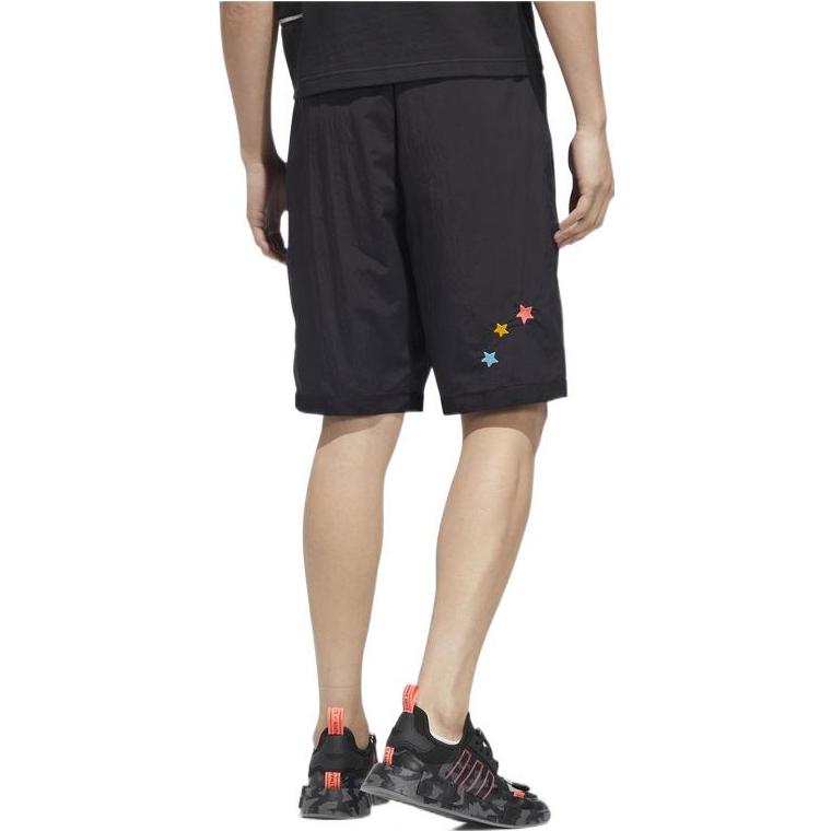 Men's adidas originals Y2K Shorts 2 Solid Color Logo Pattern Straight Sports Black HM8037