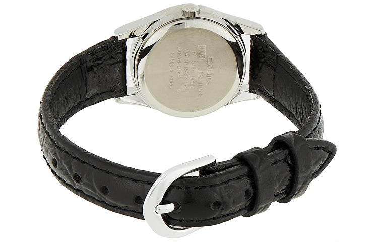 CASIO Female DRESS Japan / South Korea Fashion White DialBlack Strap WhiteBlack Analog LTP-1094E-7B