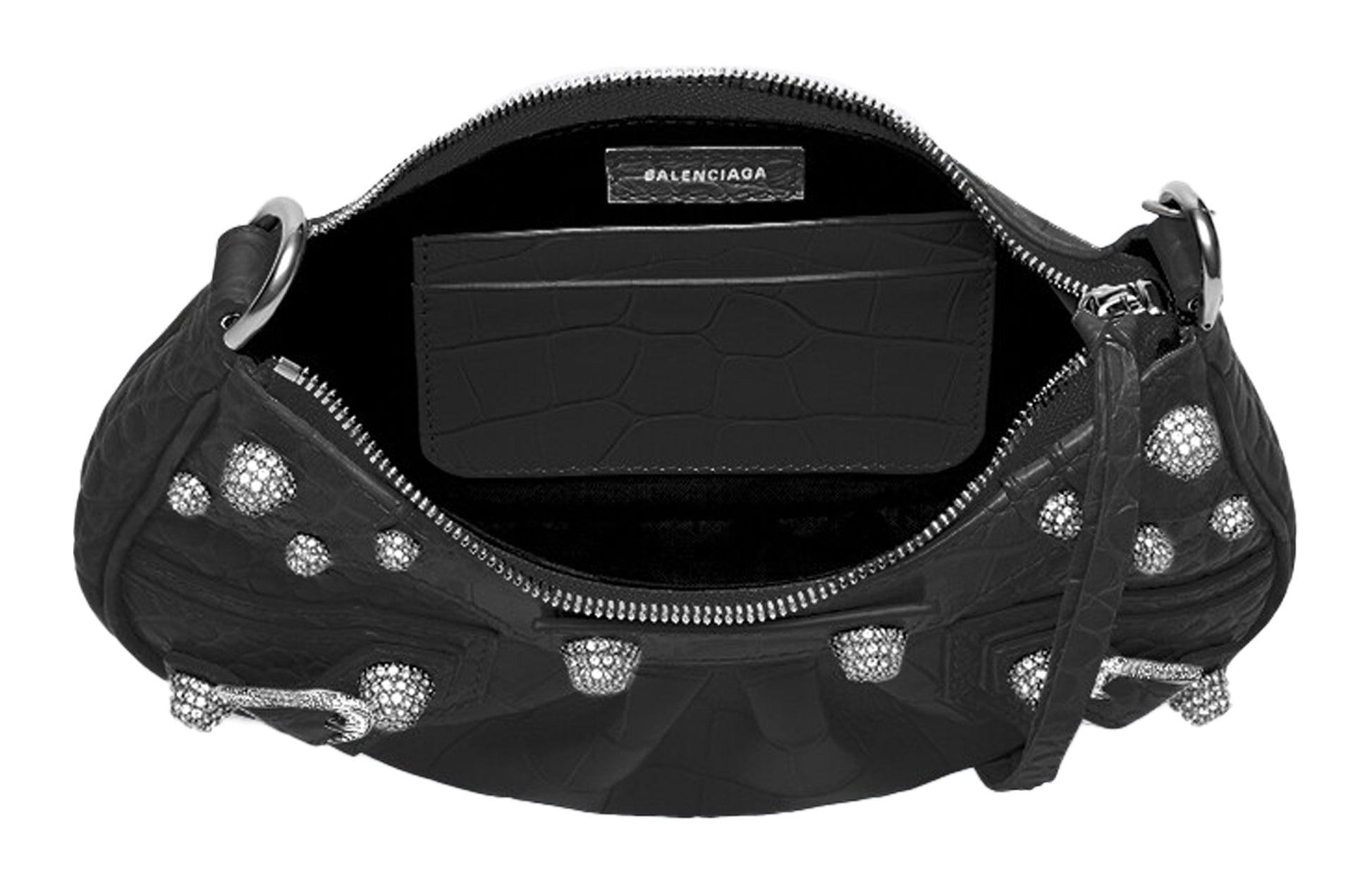 (WMNS) Balenciaga Le Cagole Mini Bag With Chain Crocodile Embossed 'Black' 69581423EJY1000