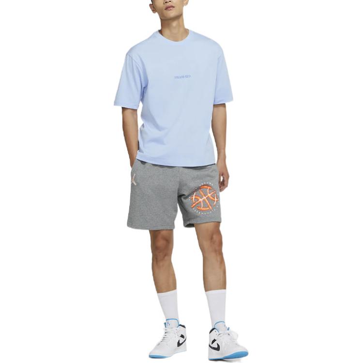 Men's Air Jordan Casual Sports Breathable Short Sleeve Blue T-Shirt DR9621-468
