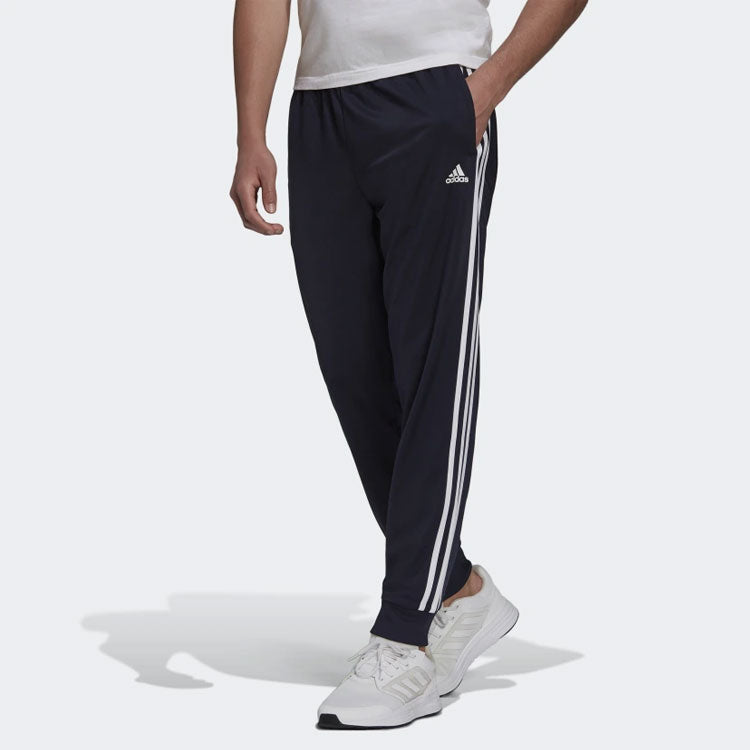 adidas Essentials Warm-Up Tapered 3-Stripes Track Pants 'Black' H46106