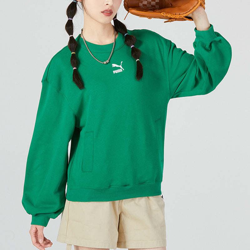 (WMNS) PUMA Graphic Sweatshirt 'Green' 537518-86